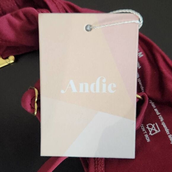 Andie Oxblood Bikini Top Wine Swim Top NWT Medium Burgundy Andie Swim Top - Picture 9 of 10